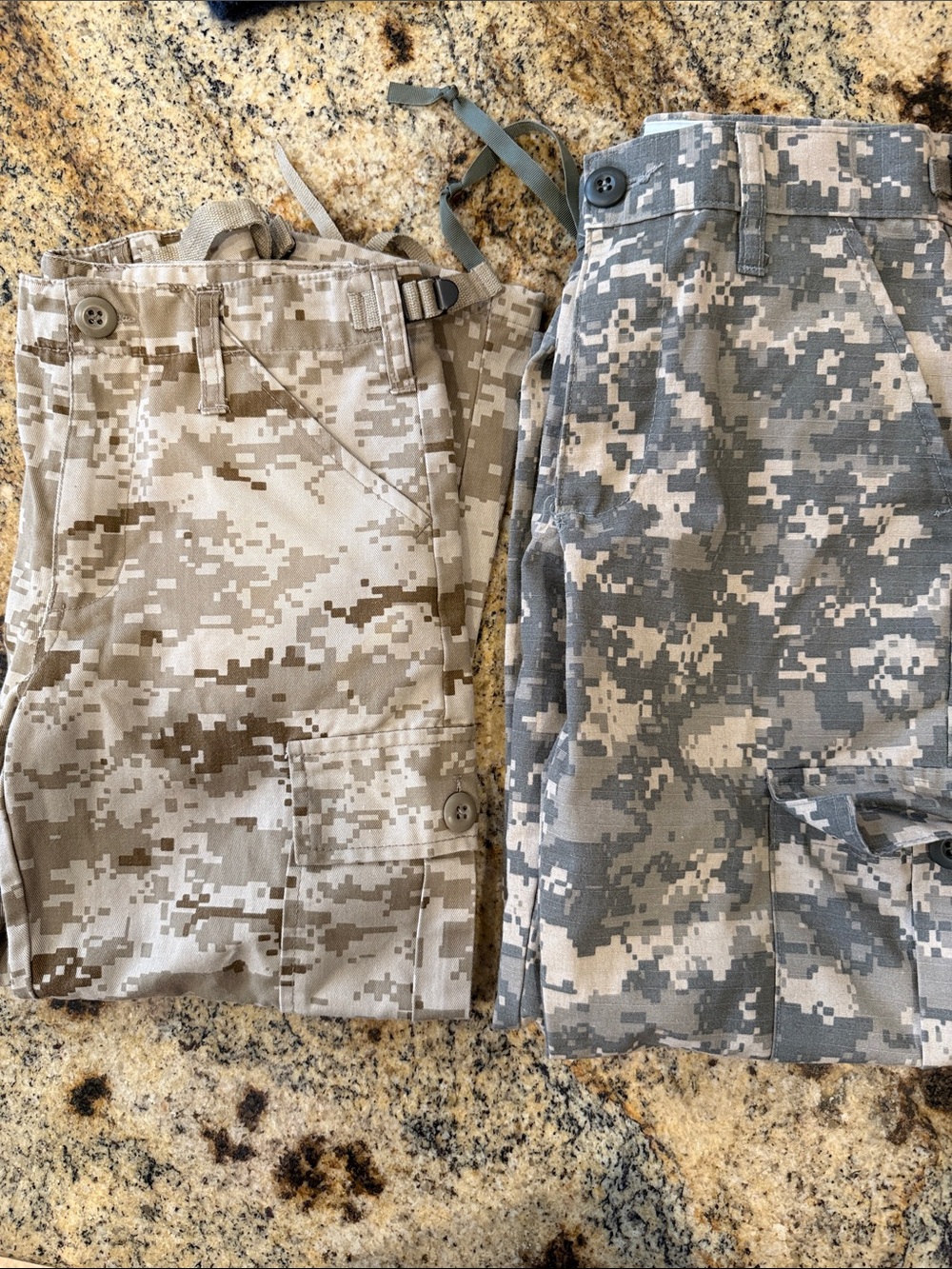 New Kids 2 pair military cargo pants .see pics measurements up to 26/27"waist
